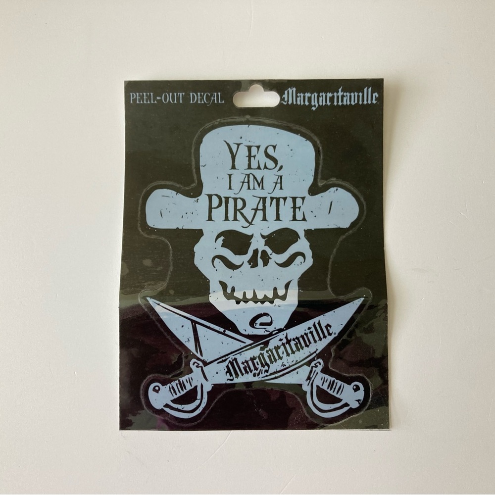 Margaritaville Yes I am a Pirate Peel Out Decal 7.5” x 5.5”
